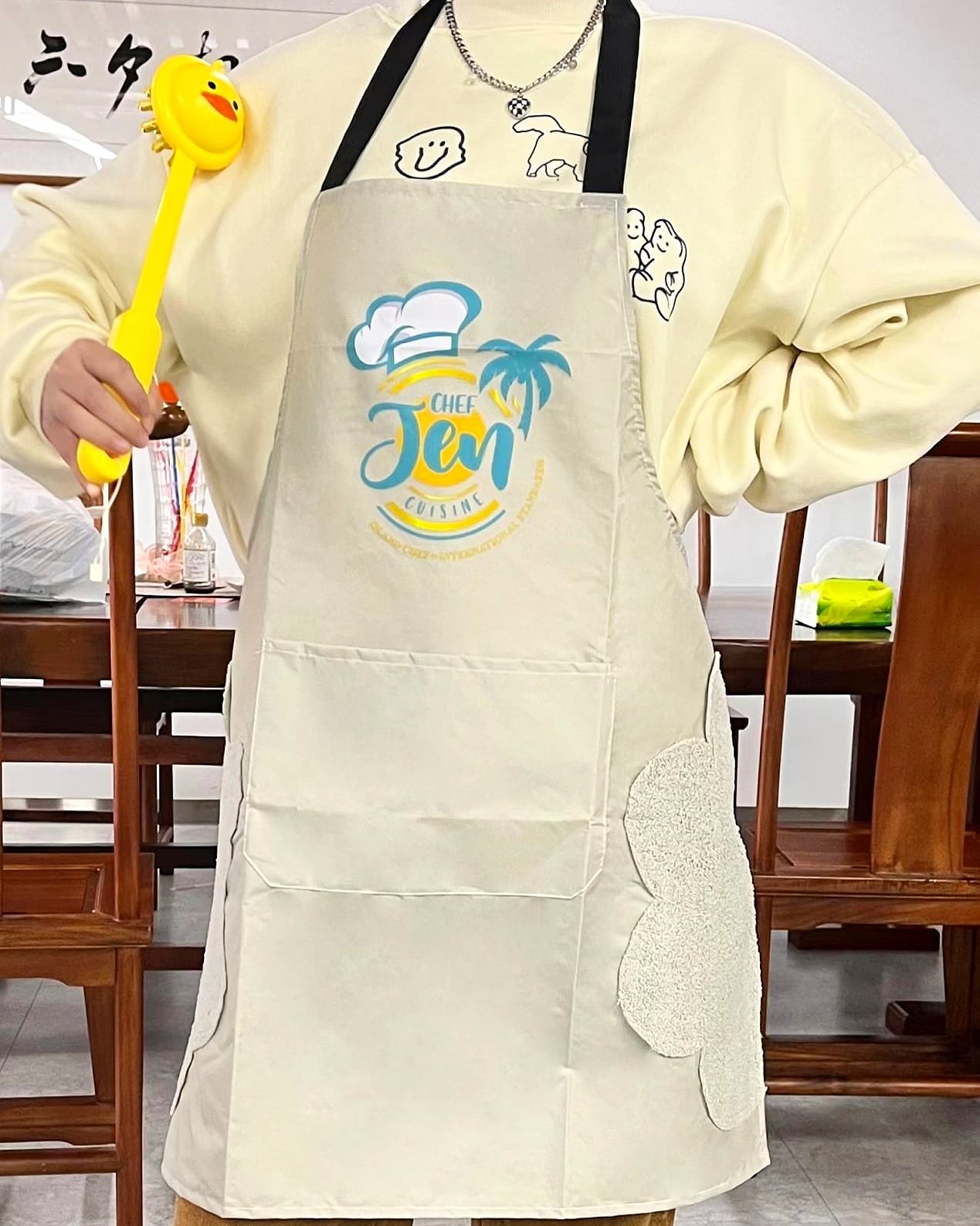 Custom Kitchen Aprons with Hand wipe